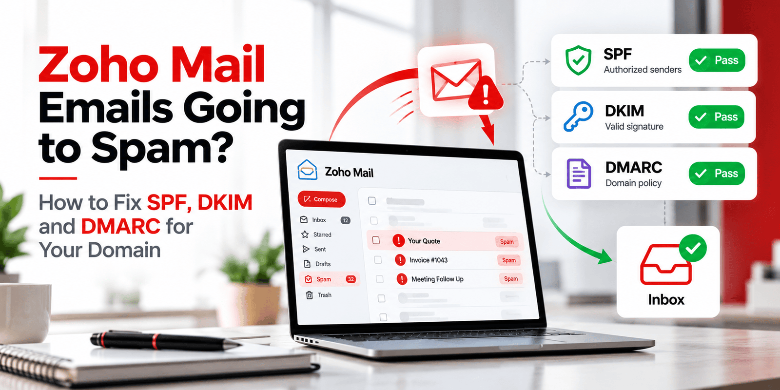 Zoho Mail Going to Spam? Fix SPF, DKIM and DMARC